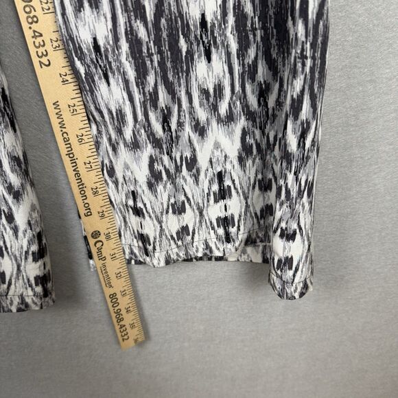 JOIE Women's S 100% Silk Wide Leg Elastic Waist Black and White Pants w/Pockets - Picture 5 of 7